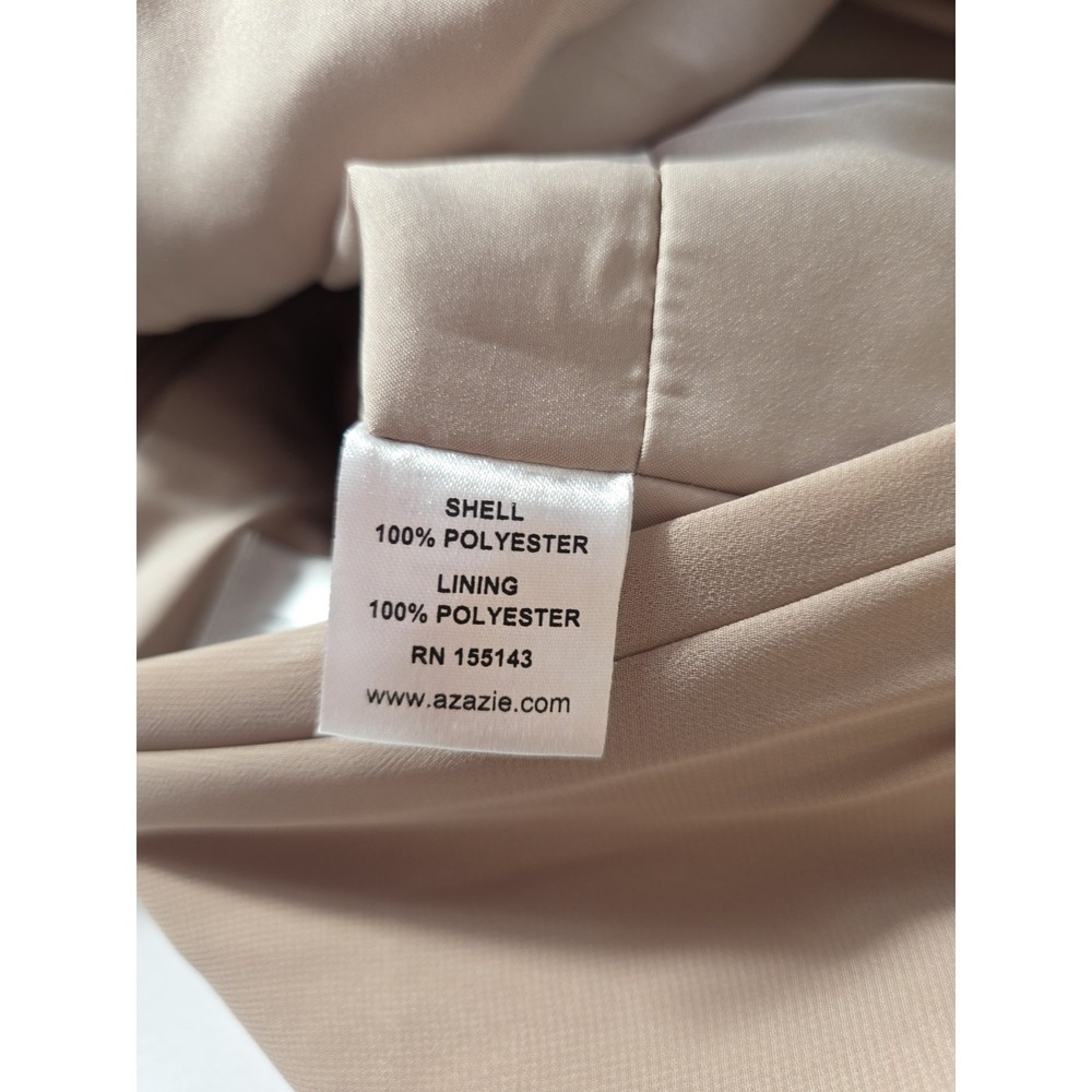Azazie Bonnie Taupe Bridesmaid Maxi Dress A12 NWT Formal Halter Gown Prom - Picture 12 of 14